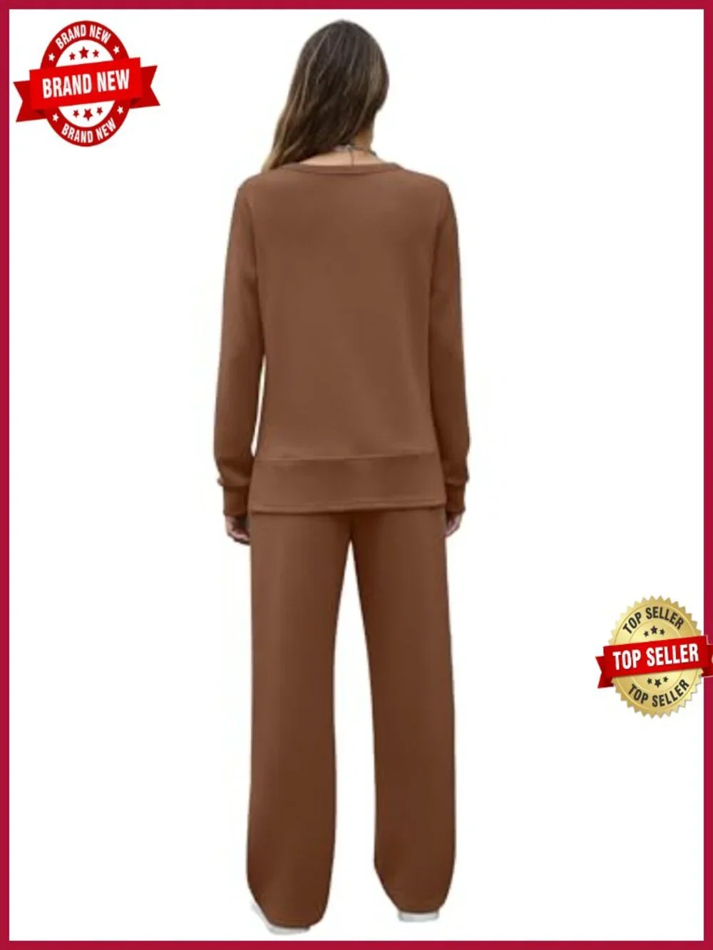 2 Piece Lounge Set Side Slit Tracksuit Wide Leg Comfy Sweatsuit Travel Airport